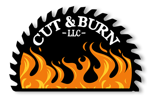 Cut and Burn logo with drop shadow